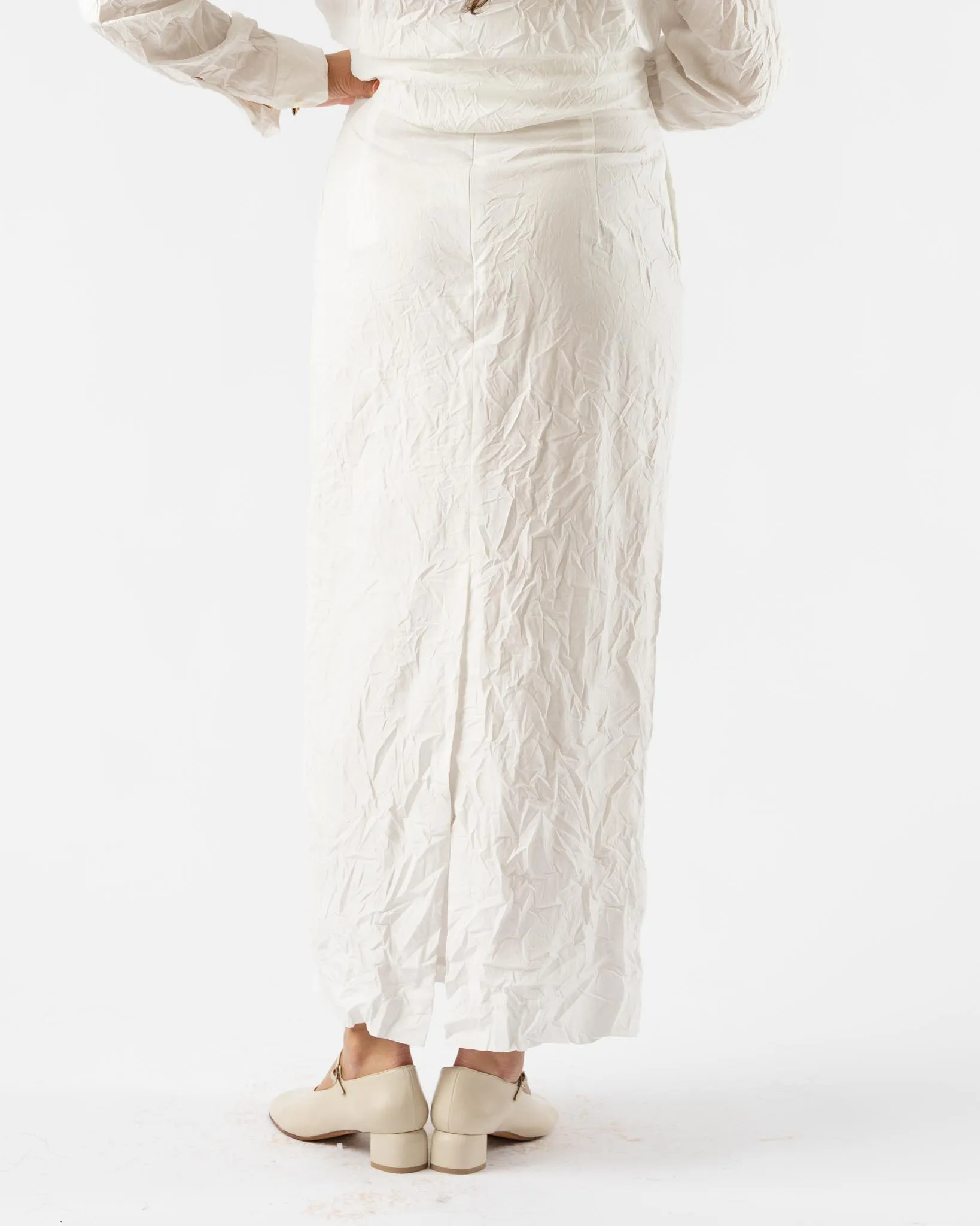 Auralee Wrinkled Washed Finx Twill Skirt in White