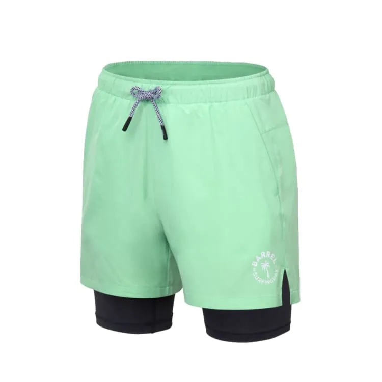 Barrel Men Sunset 4" Leggings Shorts-GREEN