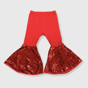 Bell Bottom Red Sequin Pants