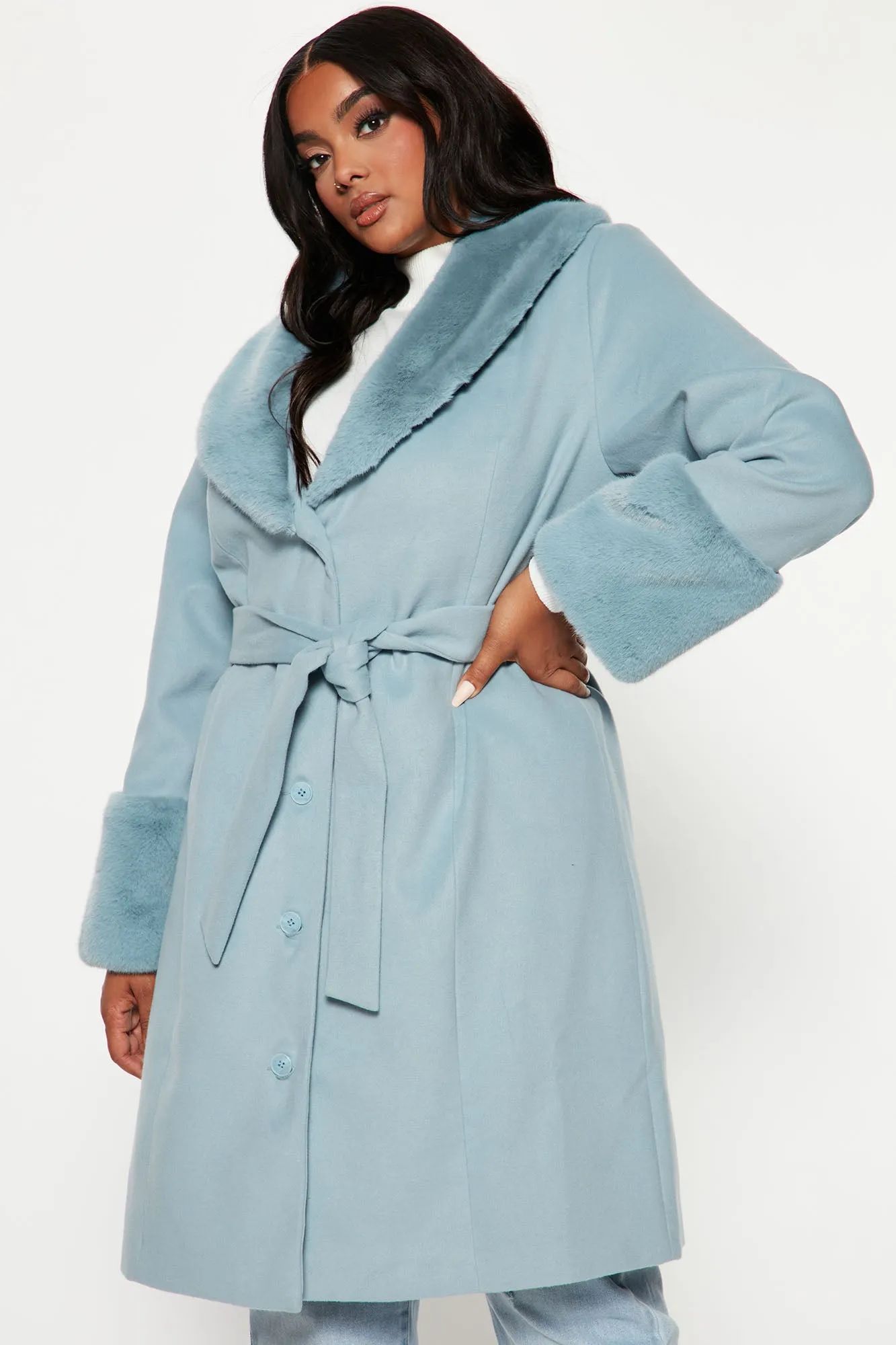 Best Dressed Coat - Dusty Blue