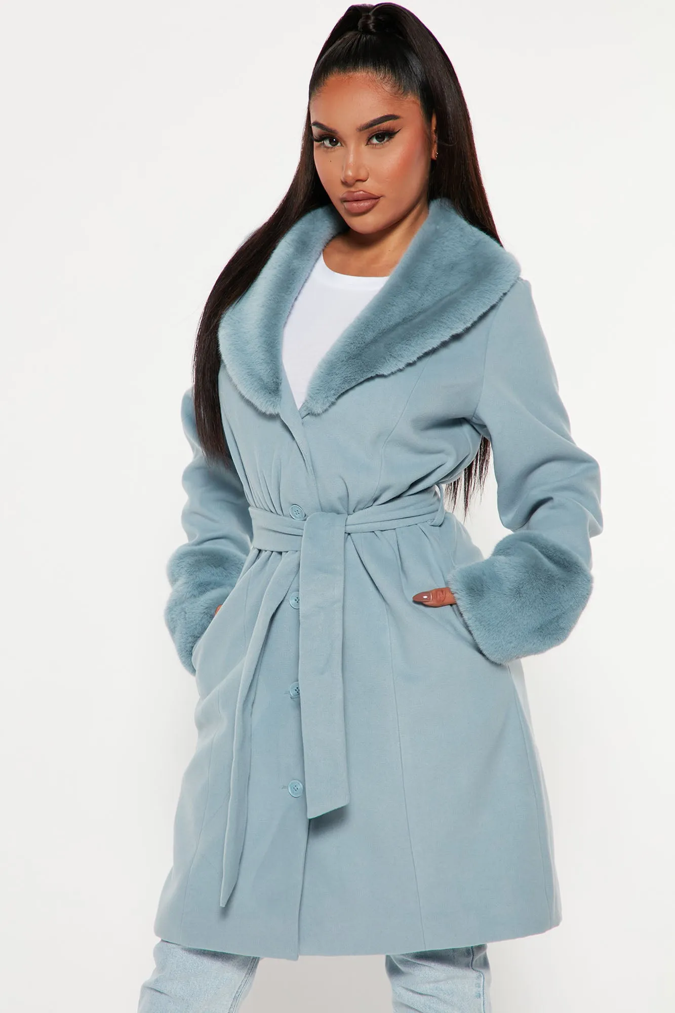 Best Dressed Coat - Dusty Blue