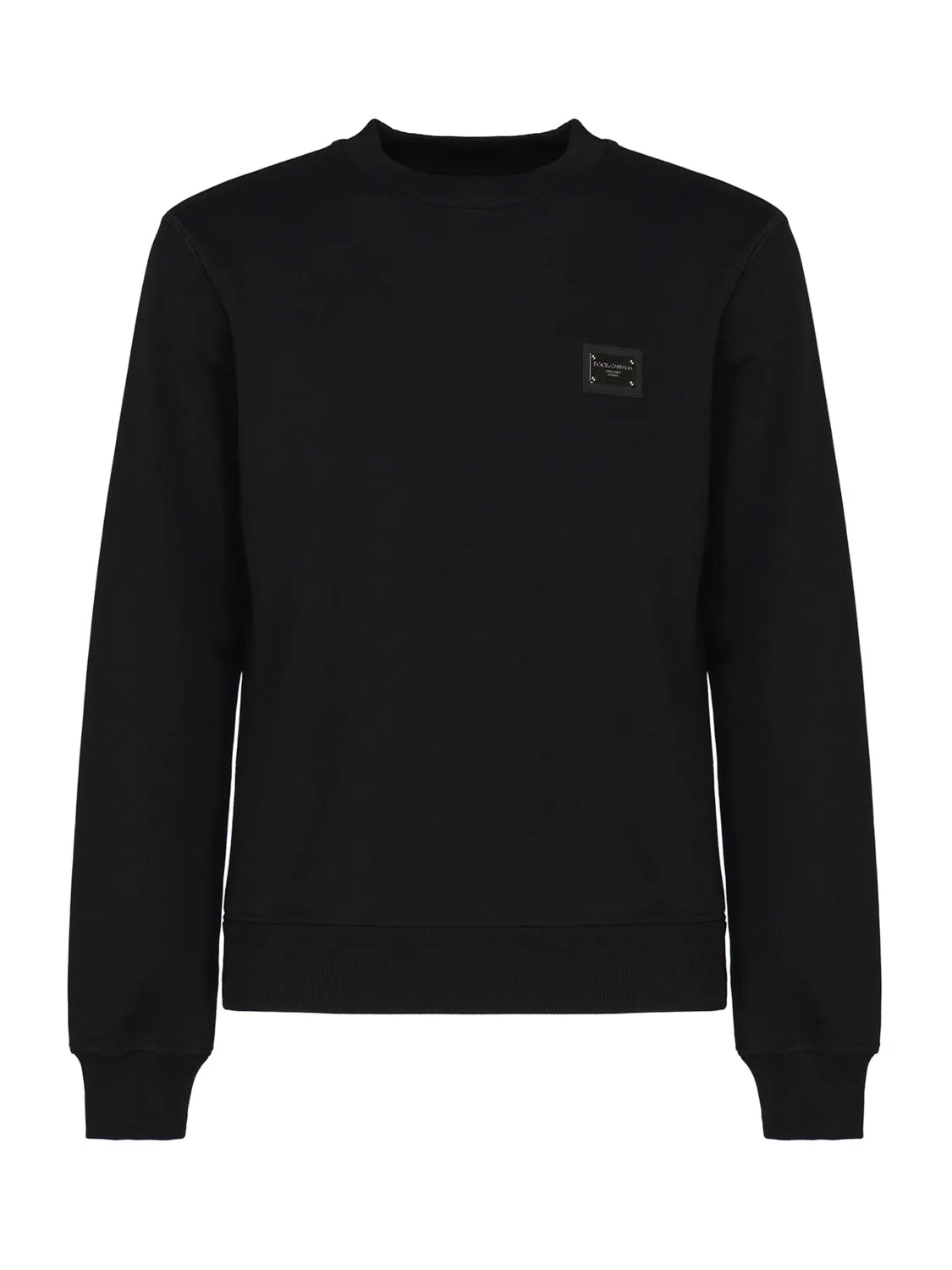 Black Jersey Sweatshirt with Logo