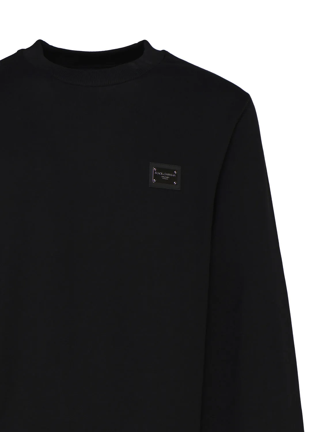 Black Jersey Sweatshirt with Logo