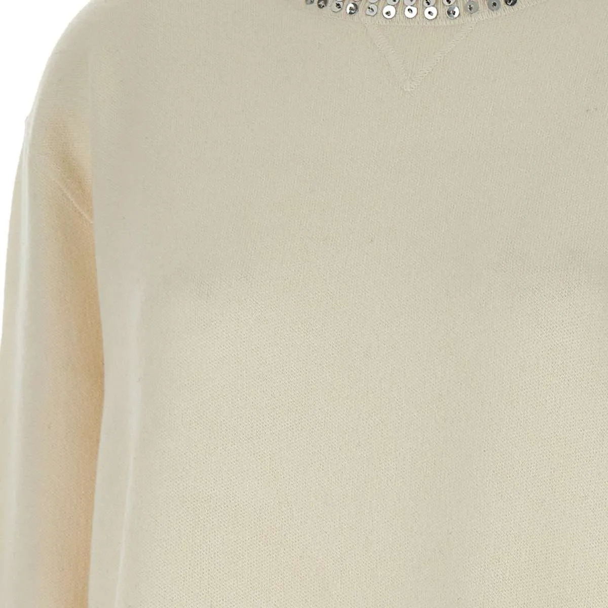 Butter Colour Oversize Sequin Sweater