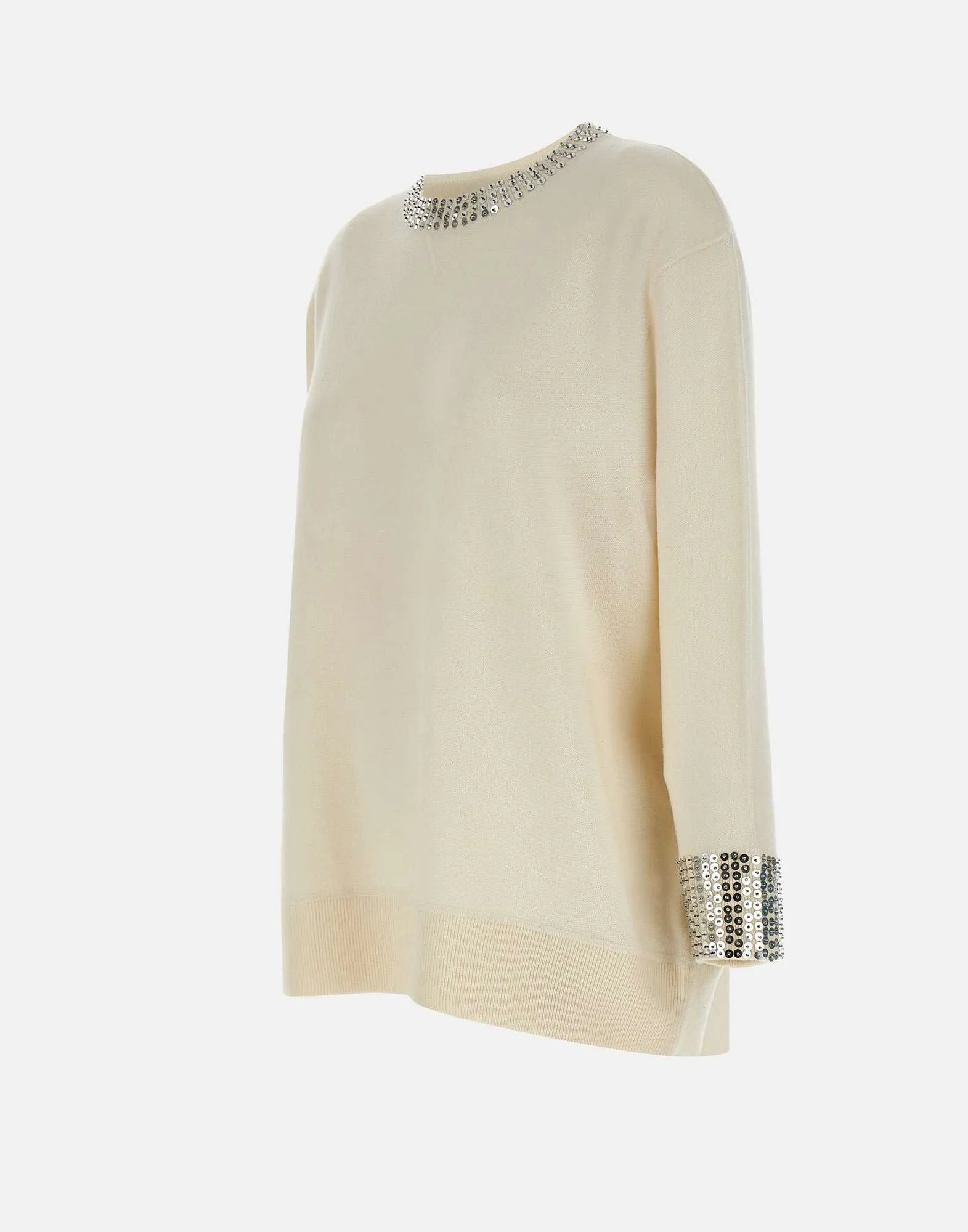 Butter Colour Oversize Sequin Sweater