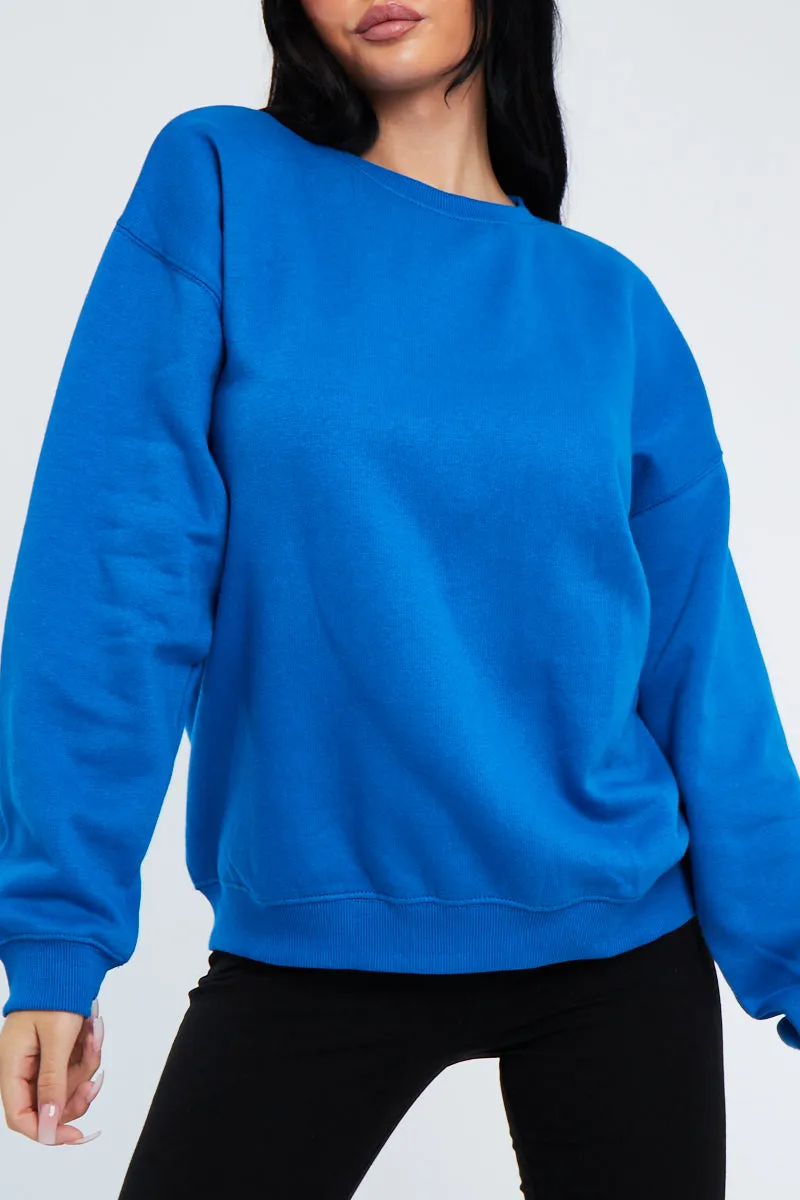 Cobalt Blue Oversized Sweatshirt - Tesse