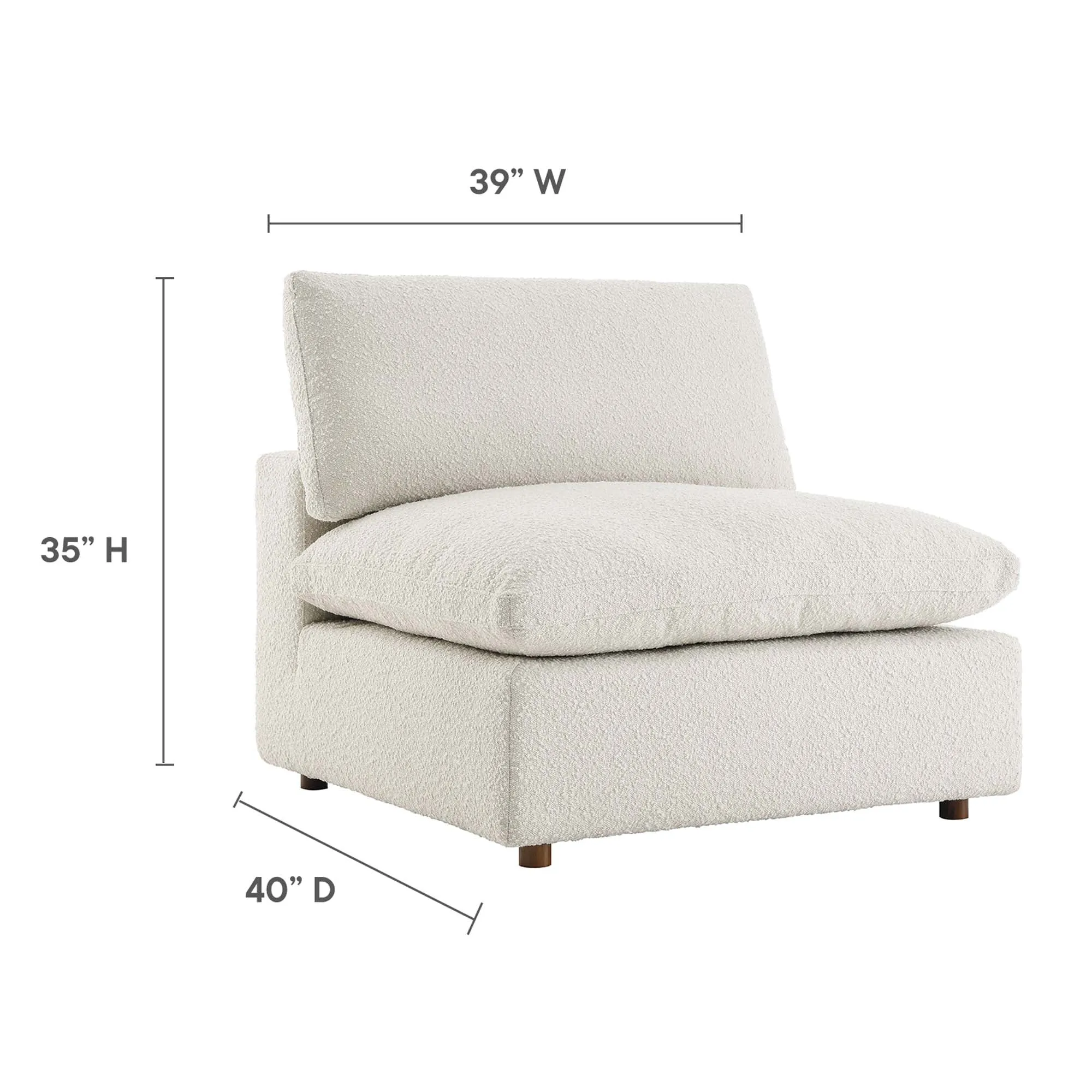 Commix Down Filled Overstuffed Boucle Fabric Armless Chair by Modway