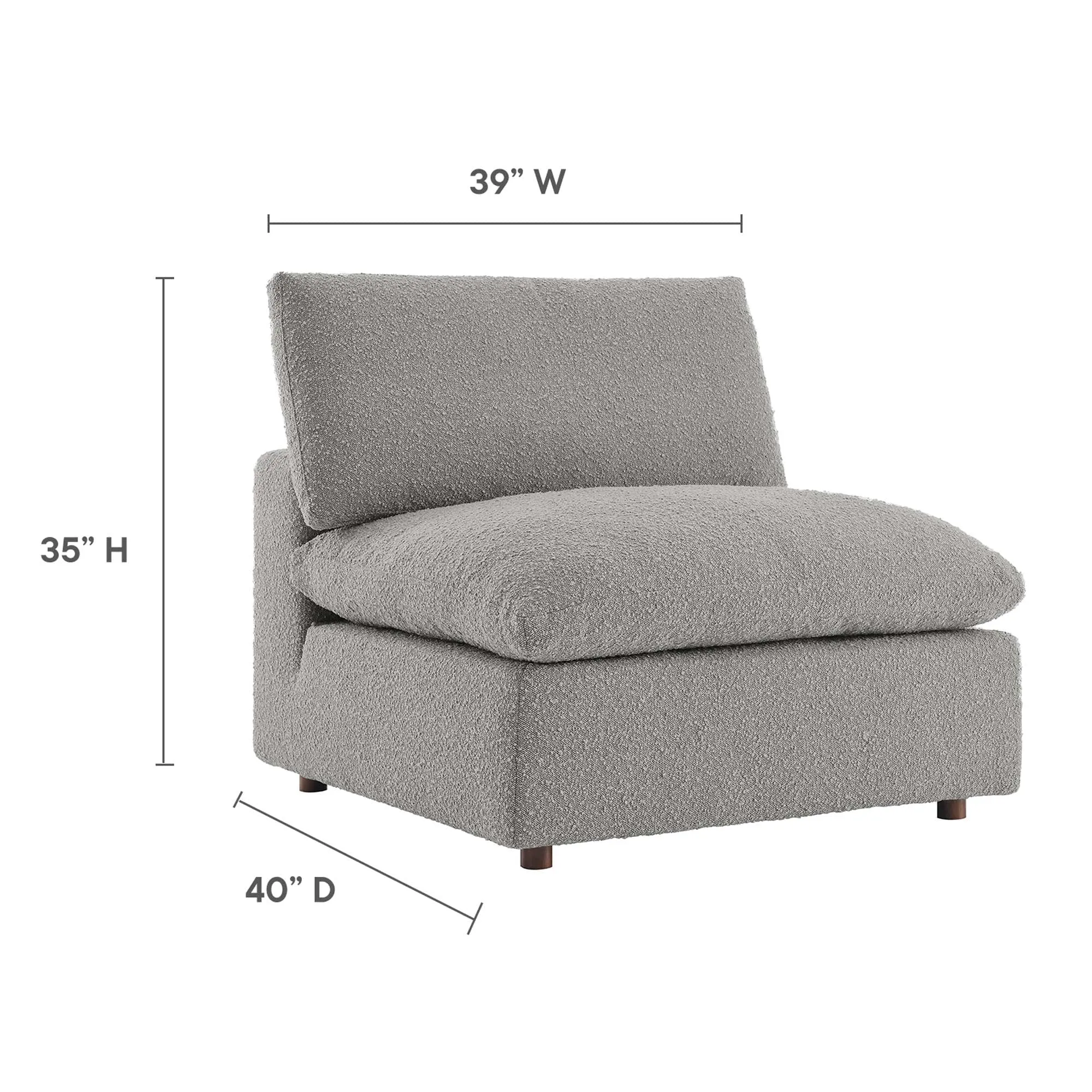 Commix Down Filled Overstuffed Boucle Fabric Armless Chair by Modway