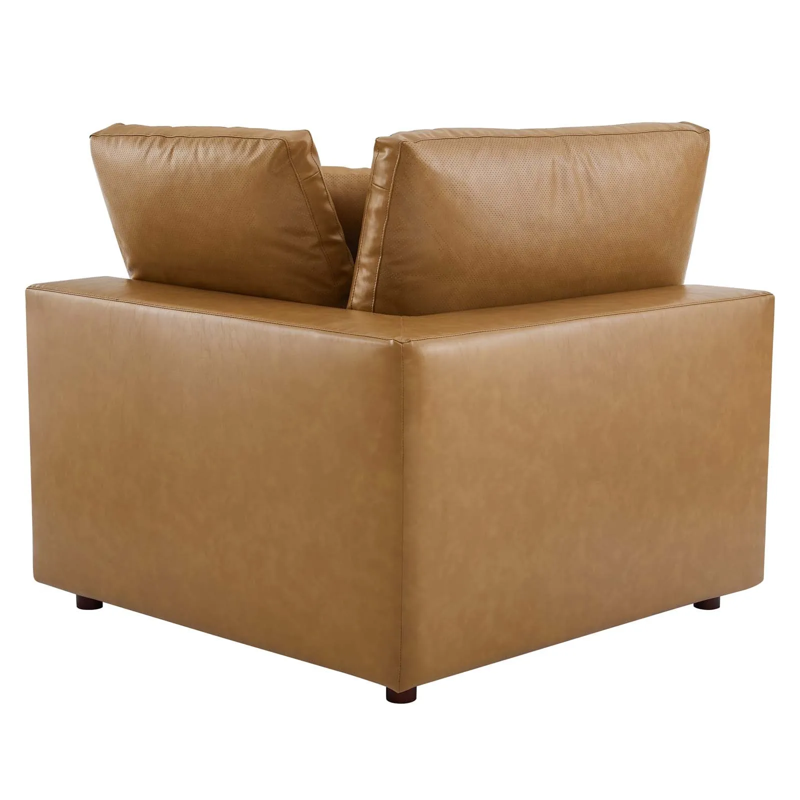 Commix Down Filled Overstuffed Vegan Leather 6-Piece Sectional Sofa Tan EEI-4921-TAN