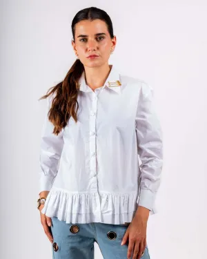 Cotton Ruffle Shirt