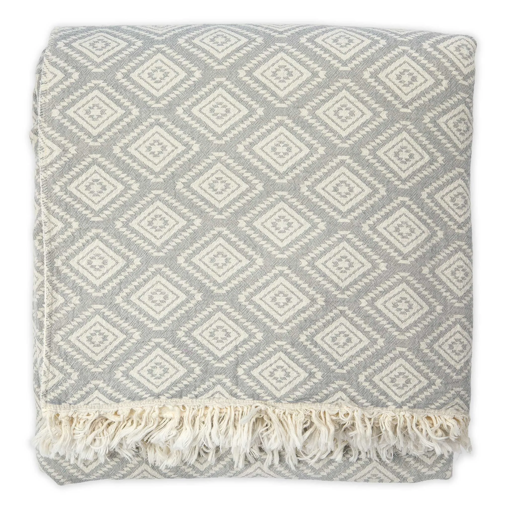 Devon Fleece Lined Throw Pyramid Light Grey