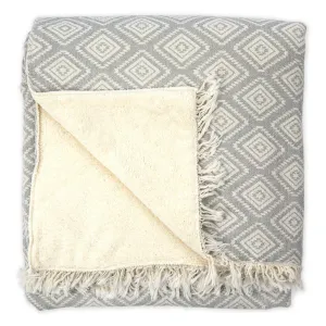 Devon Fleece Lined Throw Pyramid Light Grey