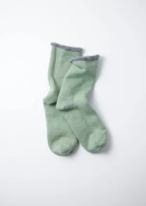 Doubleface Cozy Sleeping Socks in Light Green and Grey