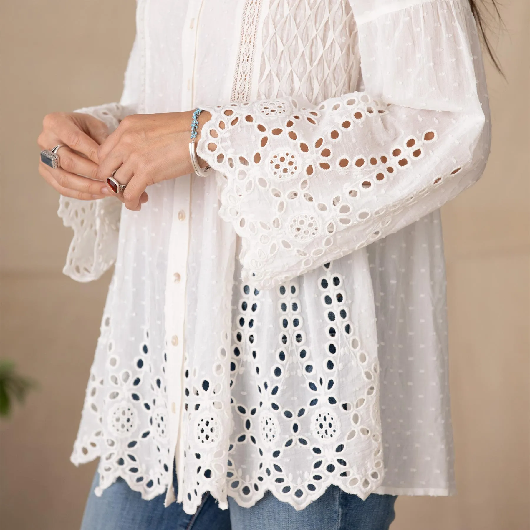 Drea Eyelet Tunic, Petite