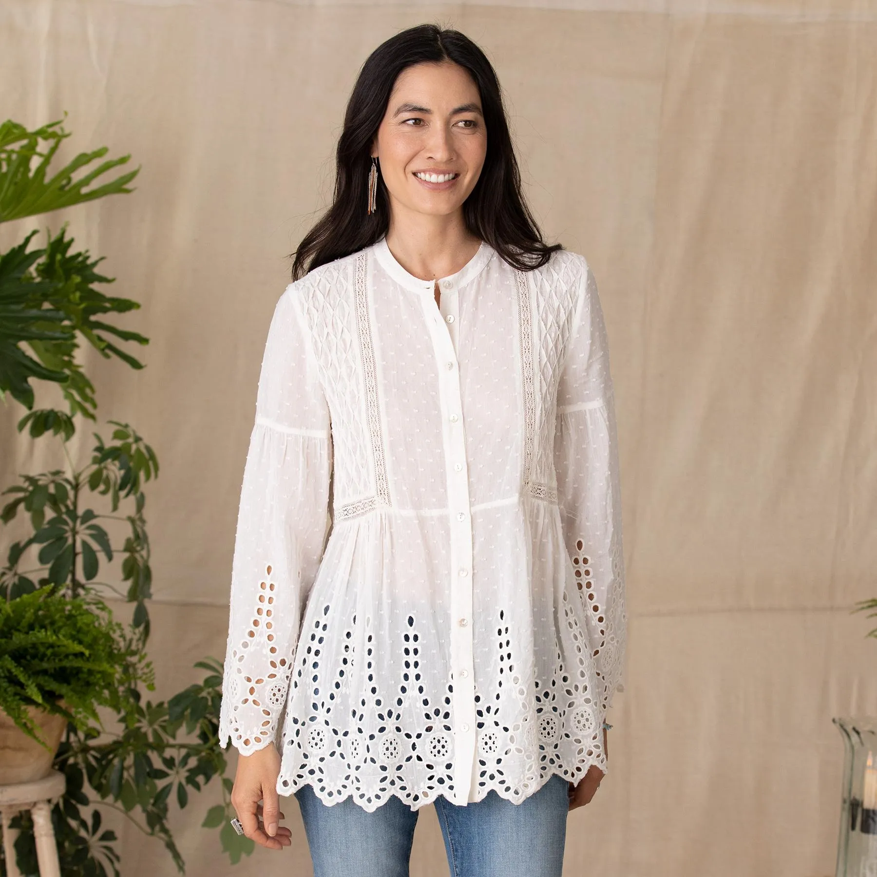 Drea Eyelet Tunic, Petite