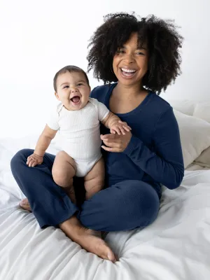 Fleece Nursing & Maternity Pajama Set | Navy