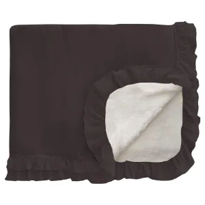 KicKee Pants Solid Midnight Sherpa-Lined Double Ruffle Toddler Blanket