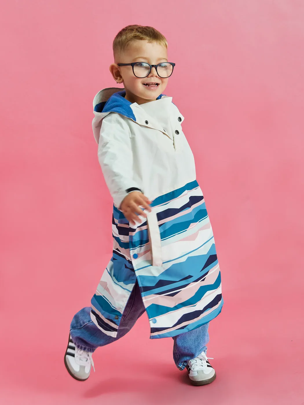 Kids Alva Retro Pattern Poncho