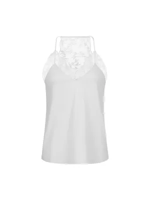 Lanius Top GOTS mit Spitze off white