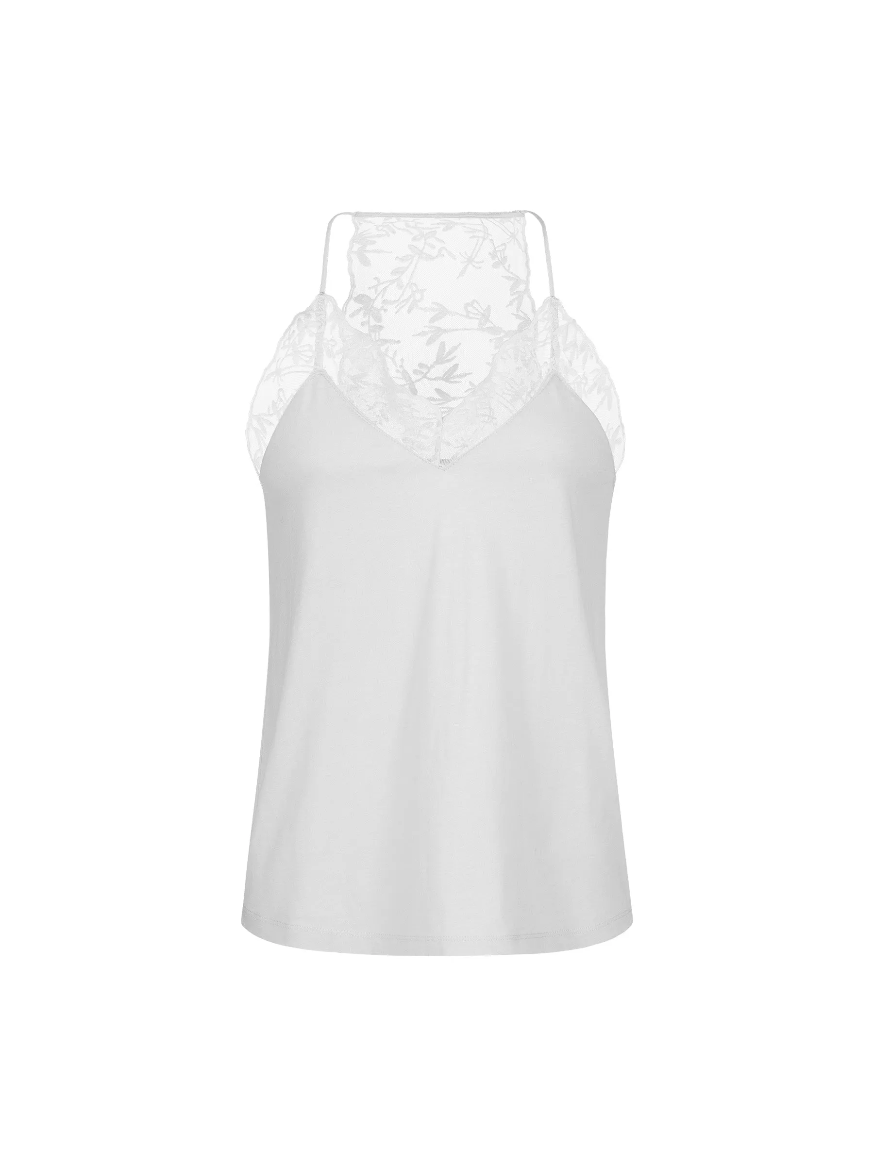 Lanius Top GOTS mit Spitze off white