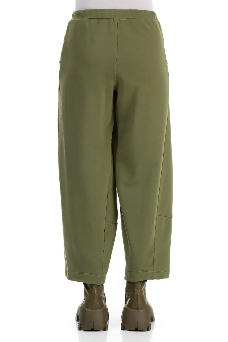 Loose Olive Cotton Trousers