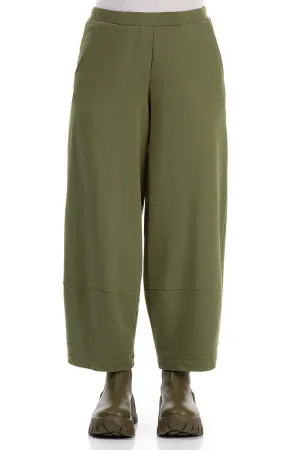 Loose Olive Cotton Trousers