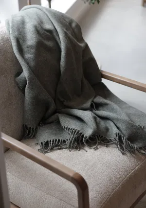 Merino Wool Throw - Olive