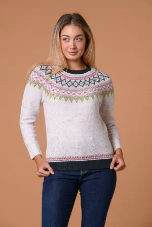 Nep Fairisle Sweater- Beige