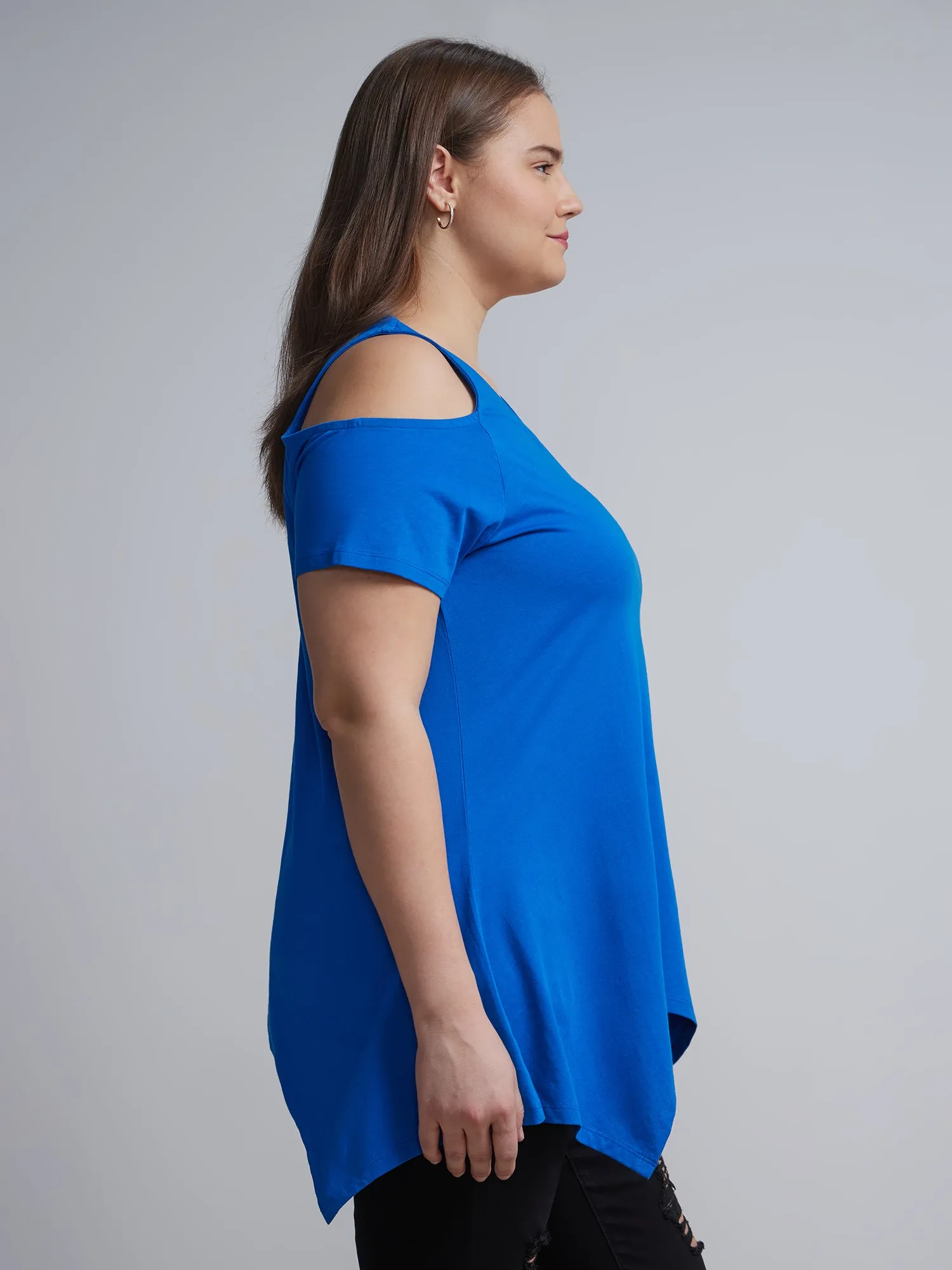 Plus Cold-Shoulder Perfect Tunic Tee