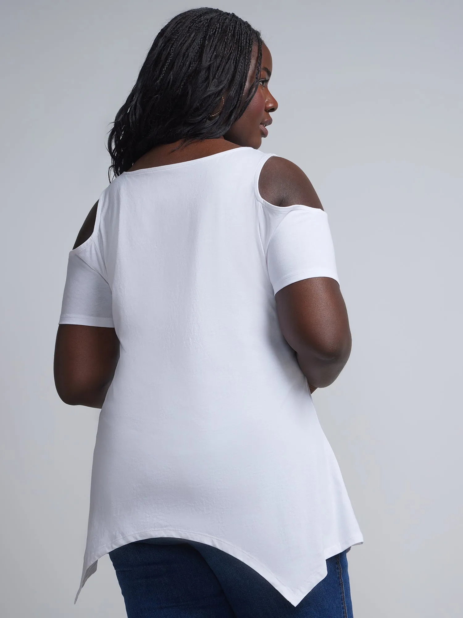 Plus Cold-Shoulder Perfect Tunic Tee