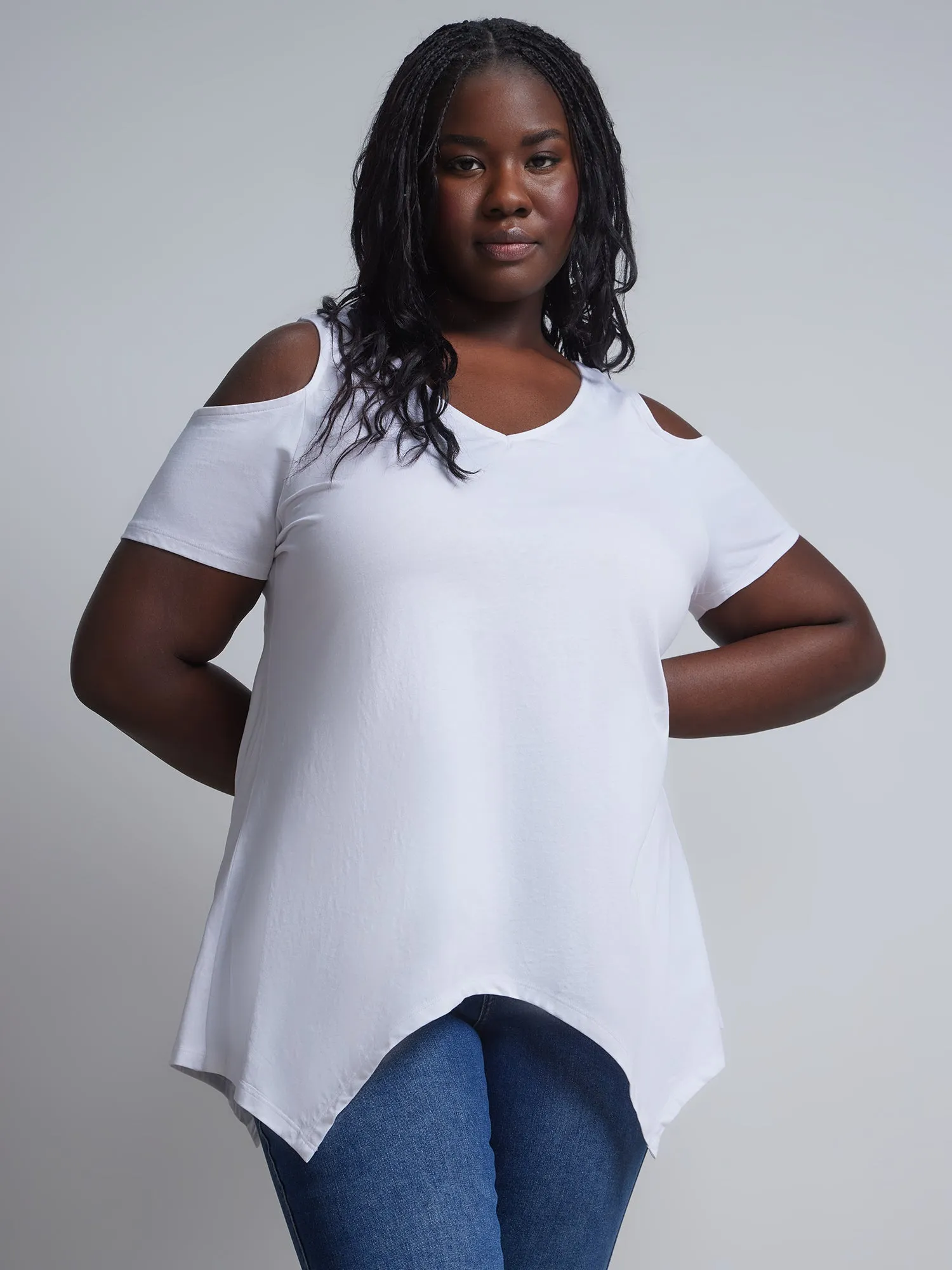 Plus Cold-Shoulder Perfect Tunic Tee