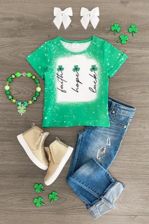 "Faith Hope Luck" Shamrock Top