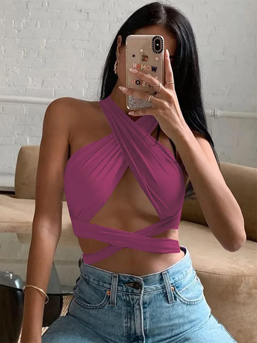 Ribbed Halter Crop Top