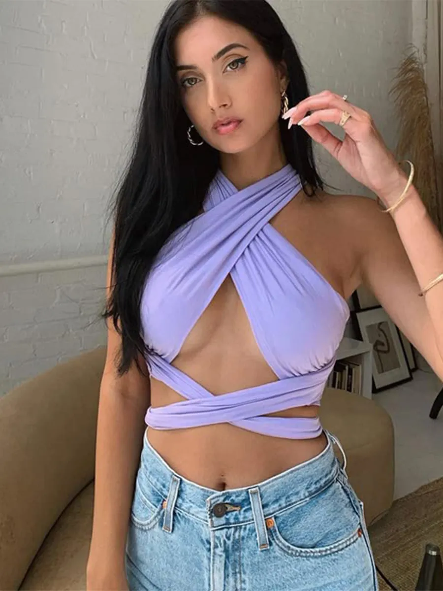 Ribbed Halter Crop Top