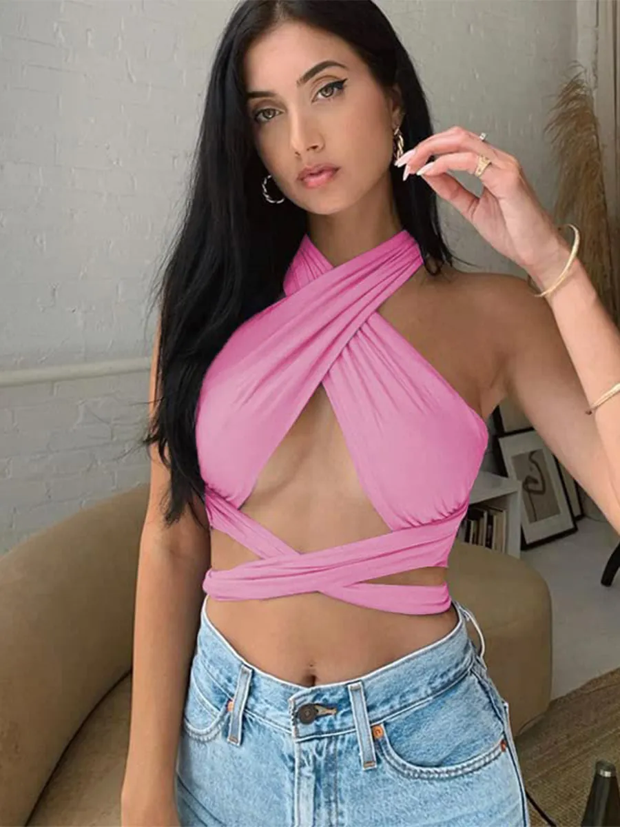 Ribbed Halter Crop Top