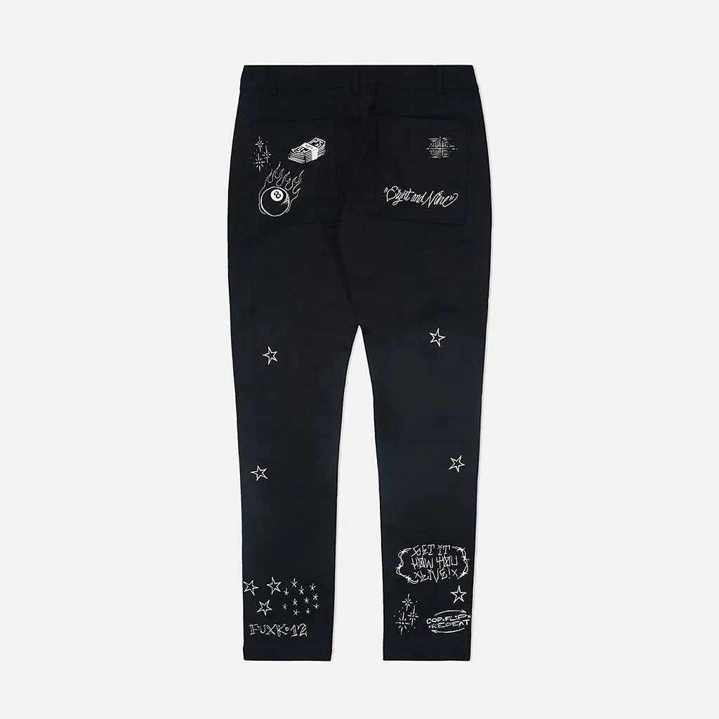 Scribblez Work Pants Black