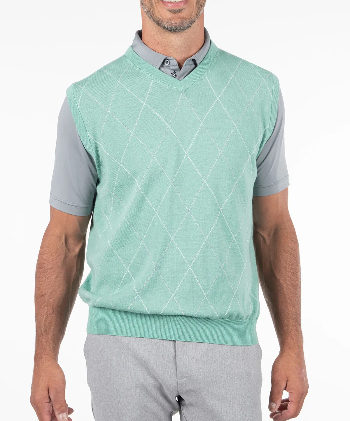 Signature Merino Argyle V-Neck Vest