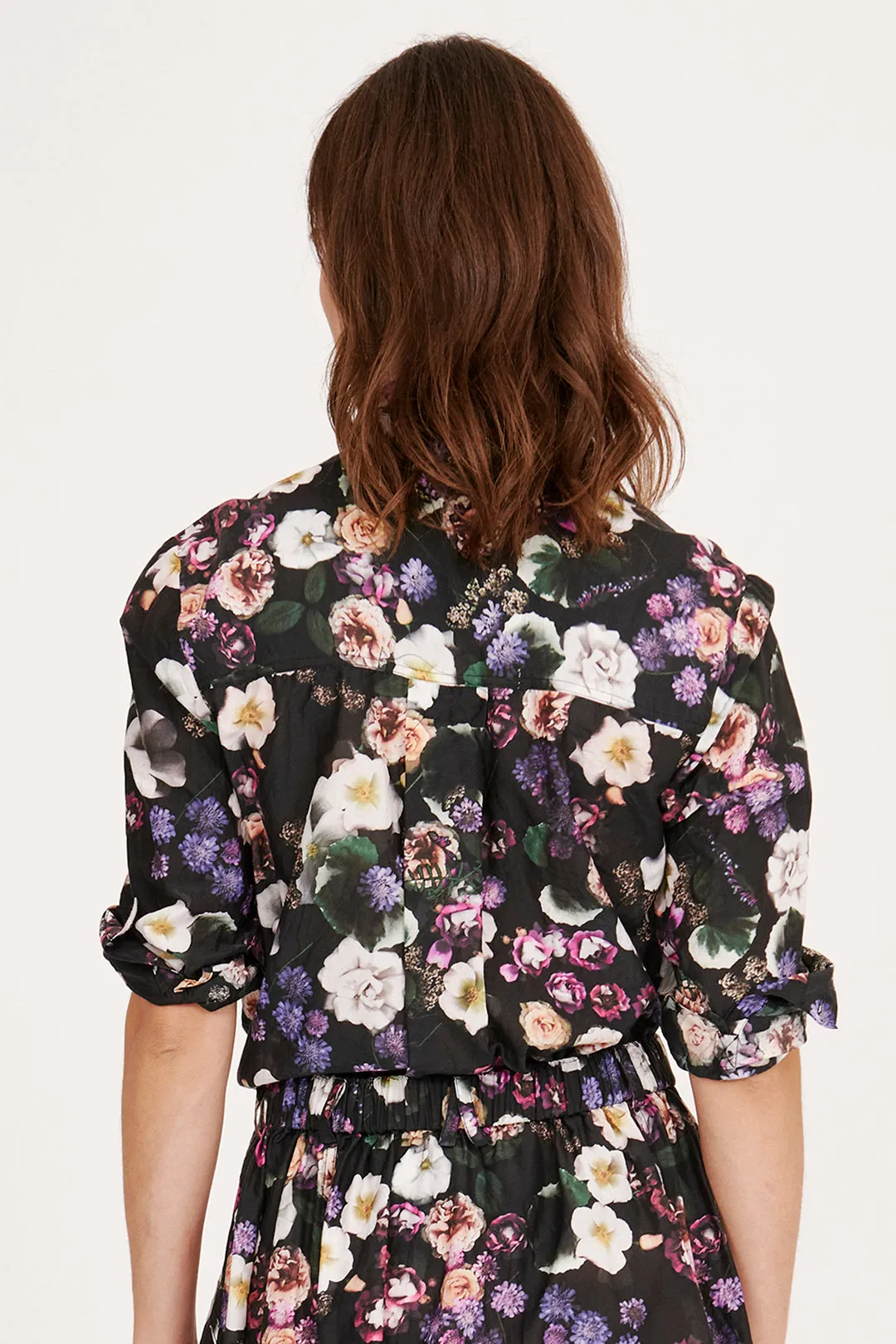 Silk Voile Black Floral Rodeo Blouse