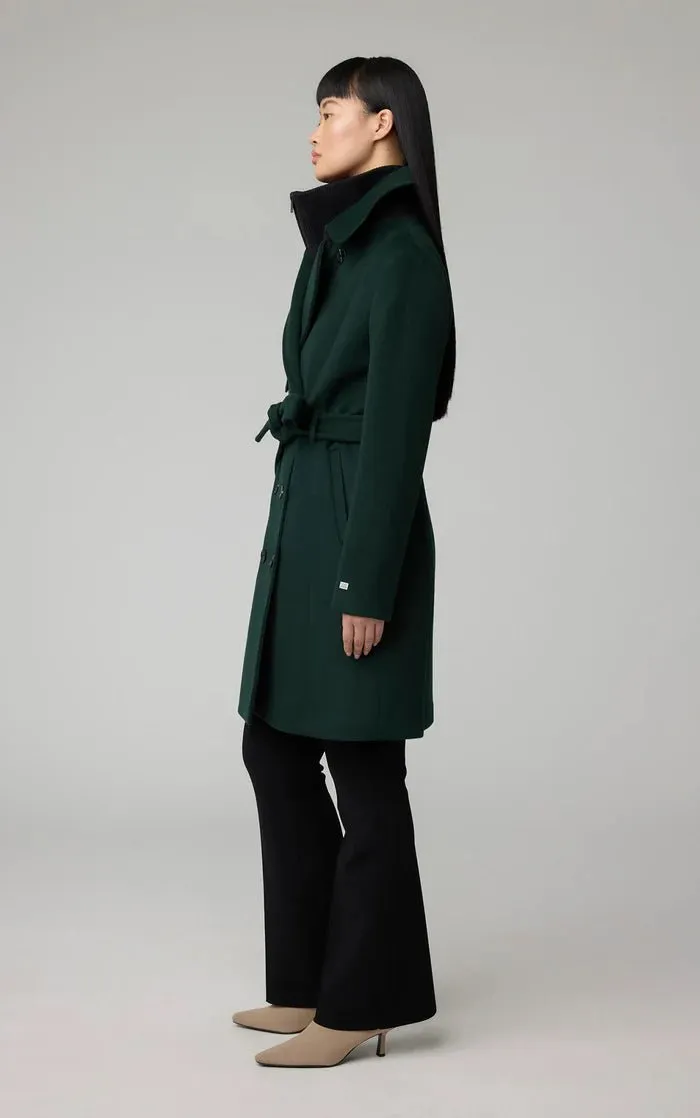 SOIA&KYO FABIANNE-C - Semi-Fitted Classic Wool Coat With Removable Bib