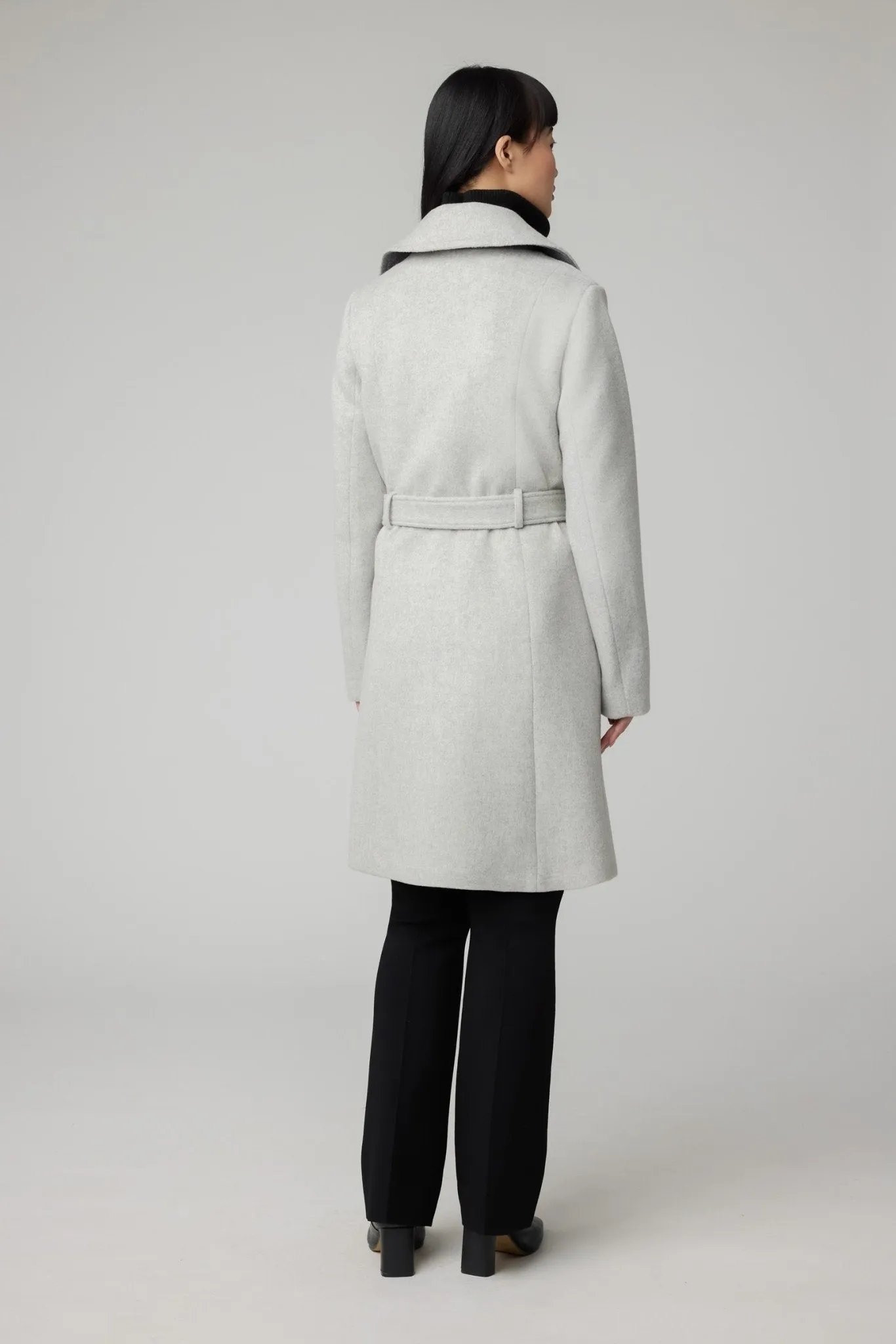 SOIA&KYO FABIANNE-C - Semi-Fitted Classic Wool Coat With Removable Bib