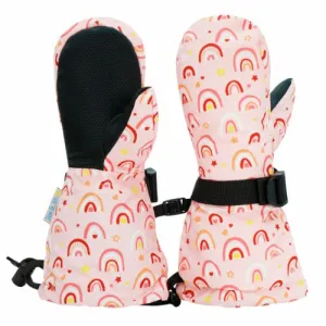 Toasty-Dry Waterproof Snow Mitten: Pink Rainbow