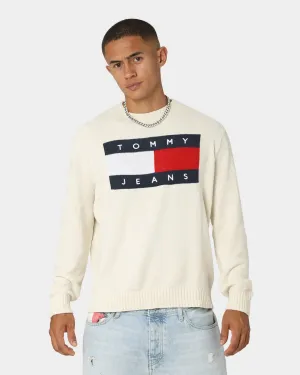 Tommy Jeans Tommy Flag Sweater Ivory