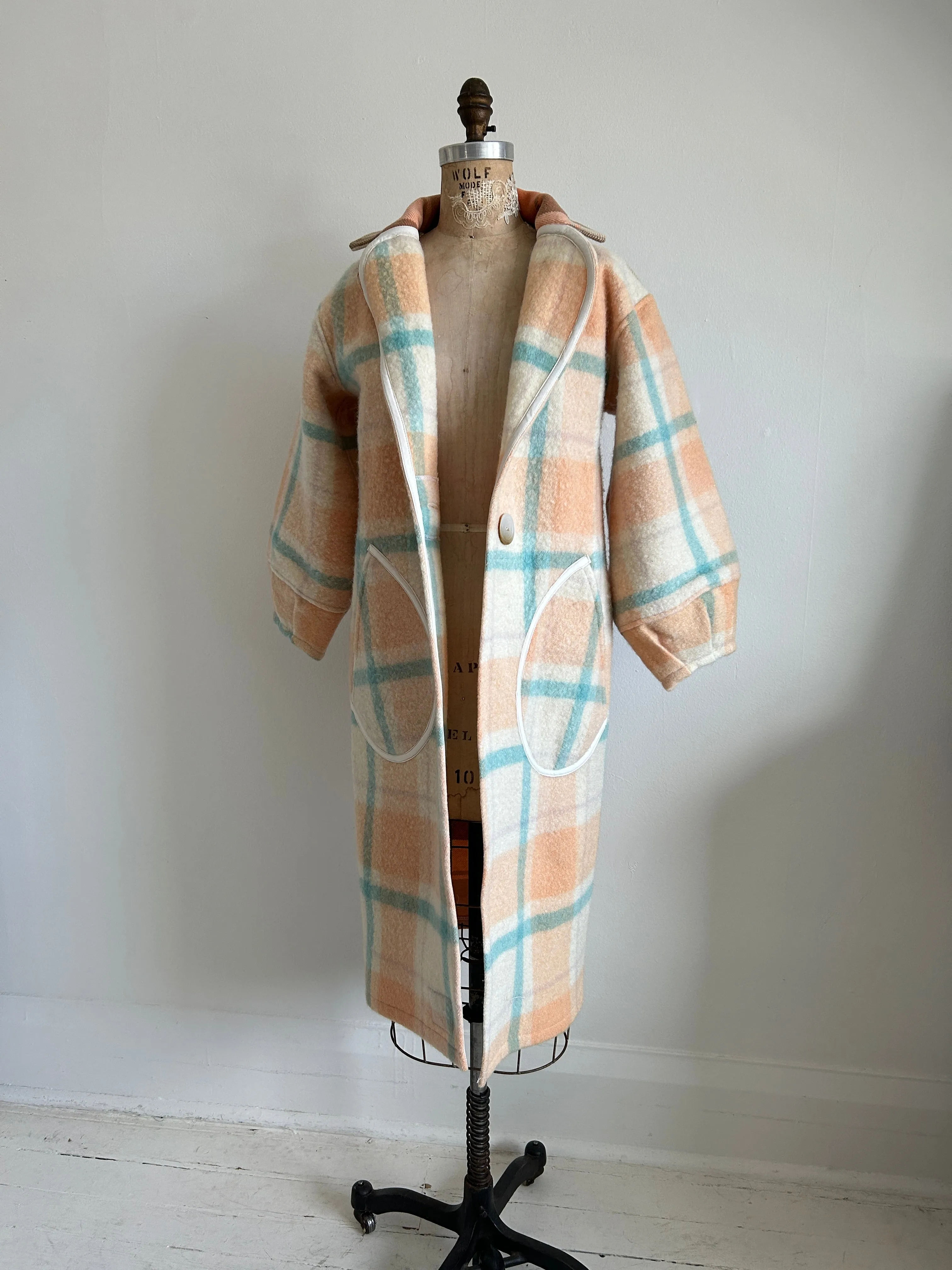 Trench with Vintage Wool Blankets Size XS/S #TRENCH5