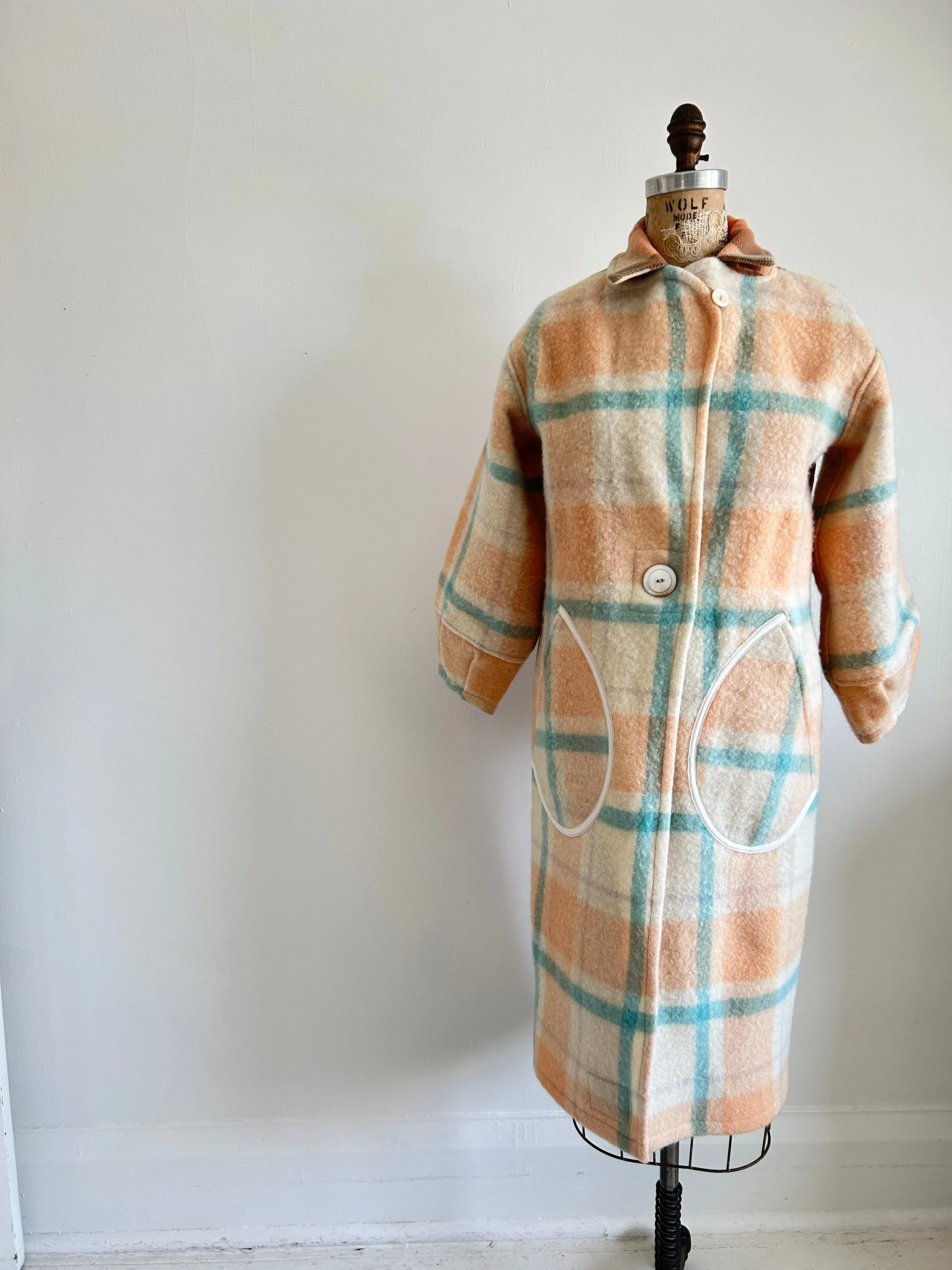 Trench with Vintage Wool Blankets Size XS/S #TRENCH5