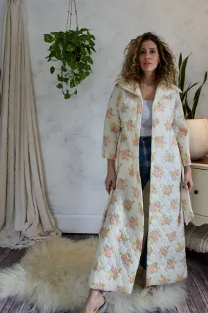 Vintage Quilted Floral Robe