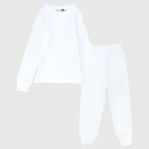 White Long-Sleeved Thermal Underwear Set